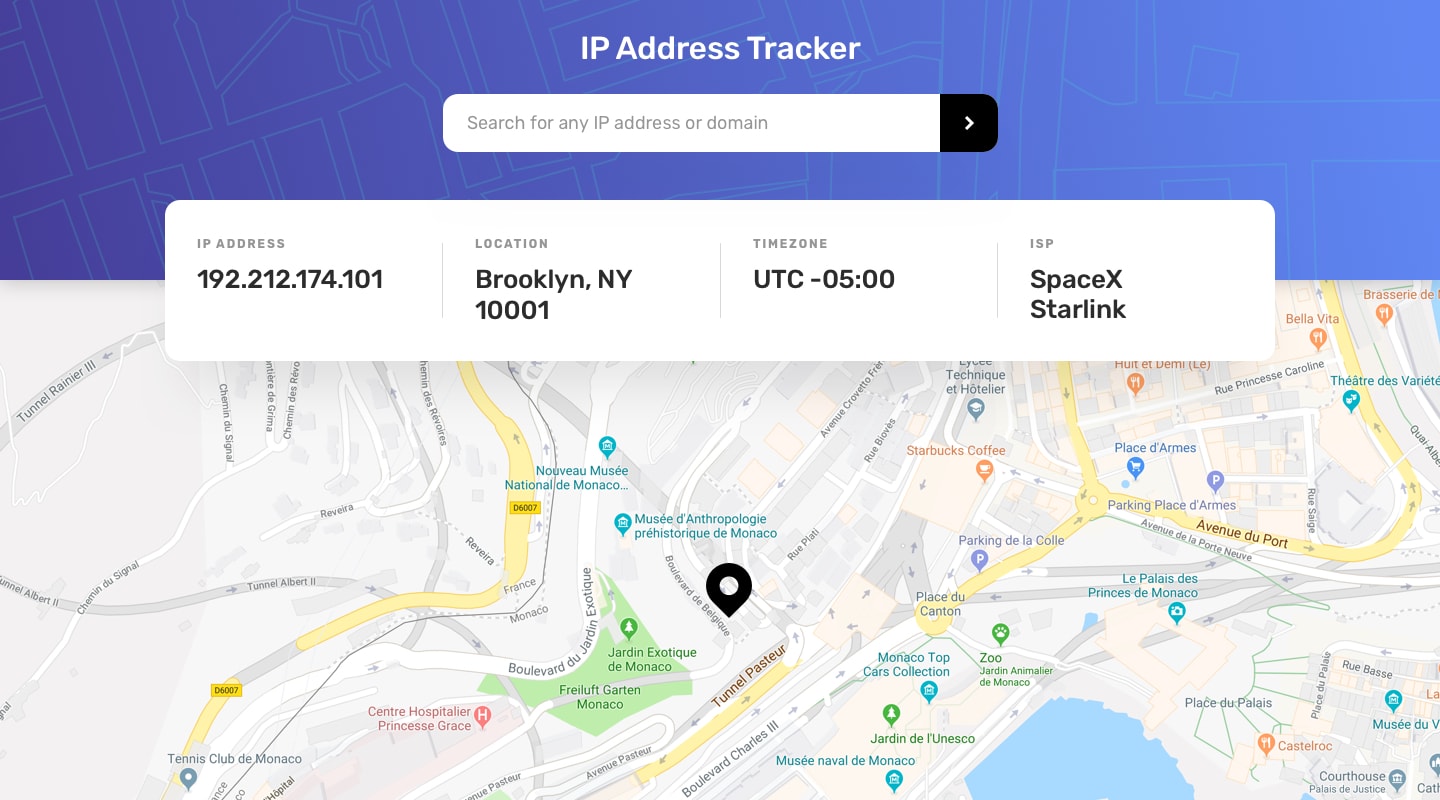IP Address Tracker preview